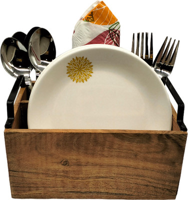 Easyroot Empty Cutlery Holder Case(Brown  Holds 40 Pieces)
