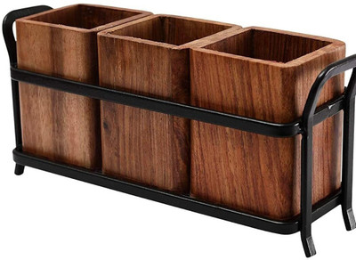 A S Trading World Empty Cutlery Box Case(brown  Holds 3 Pieces)
