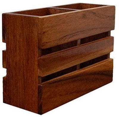 Enshrine Empty Cutlery Box Case(Brown  Holds 12 Pieces)