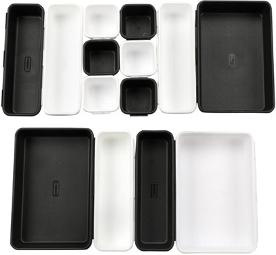 Cutting EDGE Empty Cutlery Holder Case(White, Black  Holds 14 Pieces)
