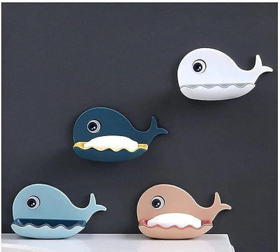 Sejal lastic Soap Holder Beautiful Fish Shape Sop Dish Case Holder Bathroom Accessory((PACK OF 2)Multicolor)