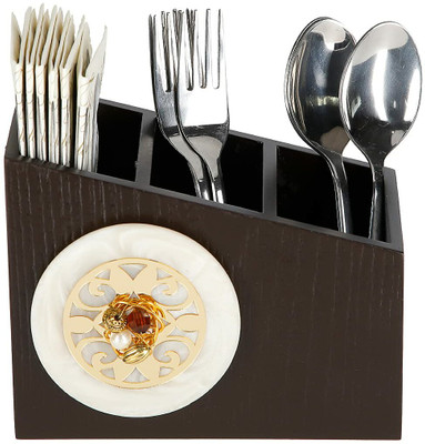 Cocktail Empty Cutlery Holder Case(Brown  Holds 24 Pieces)