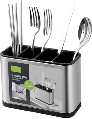 CNMTCCO Empty Cutlery Holder Case(Silver  Holds 28 Pieces)