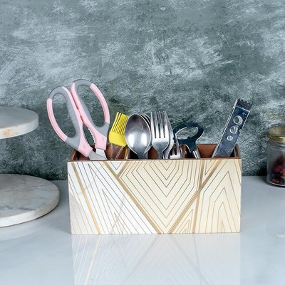 NOHUNT Empty Cutlery Holder Case(white  Holds 3 Pieces)