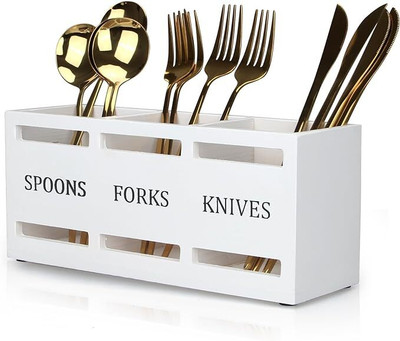 HOMANLY Empty Cutlery Box Case(white  Holds 10 Pieces)