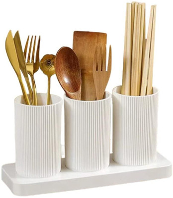 ON GATE Empty Cutlery Holder Case(White  Holds 24 Pieces)