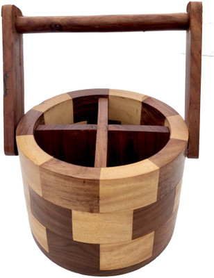 HRB Handicrafts Empty Cutlery Holder Case(BROWN  Holds 100 Pieces)