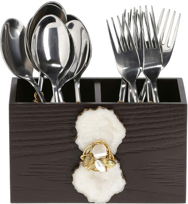 Cocktail Empty Cutlery Holder Case(Brown  Holds 24 Pieces)