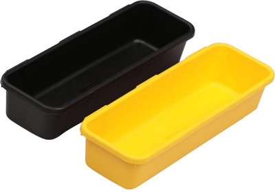 Cutting EDGE Empty Cutlery Holder Case(Yellow, Black  Holds 2 Pieces)