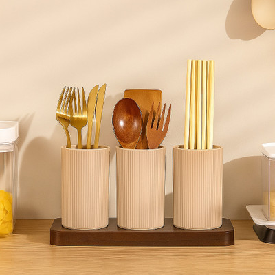 MAGICSPOON Empty Cutlery Holder Case(Brown  Holds 25 Pieces)