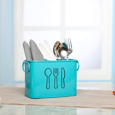 dudki Empty Cutlery Holder Case(Spoon Stand for Kitchen - Spoon, Knife, Fork, Chopstick AQUA  Holds 36 Pieces)