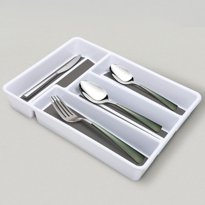 anko Empty Cutlery Box Drawer Case(White  Holds 25 Pieces)