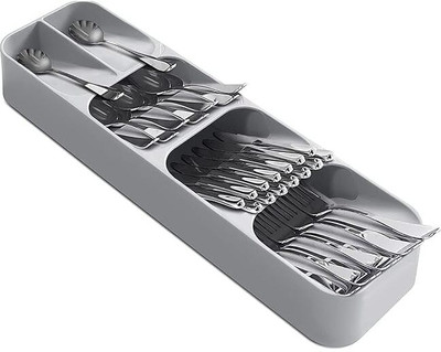 CHEFERYN Empty Cutlery Holder Case(grey  Holds 30 Pieces)