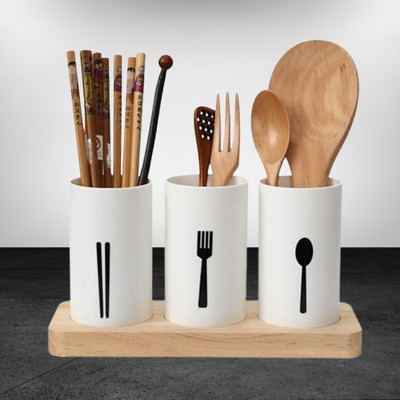 Wiretail Empty Cutlery Holder Case(white  Holds 1 Pieces)