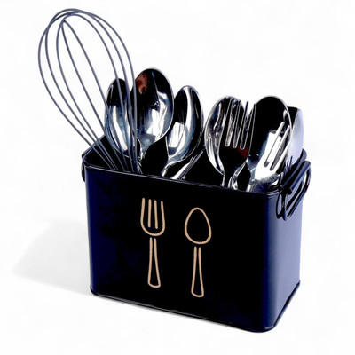 frogtail Empty Cutlery Holder Case(BLACK  Holds 28 Pieces)