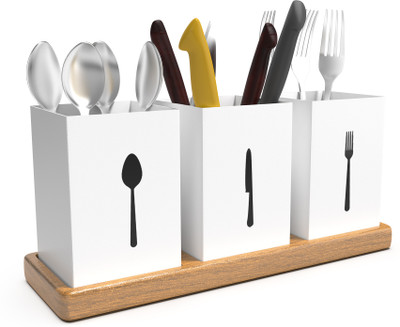 roston Empty Cutlery Holder Case(White  Holds 50 Pieces)
