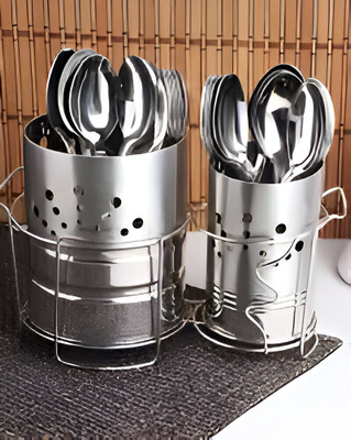 EvoFlex Empty Cutlery Holder Case(Silver  Holds 36 Pieces)