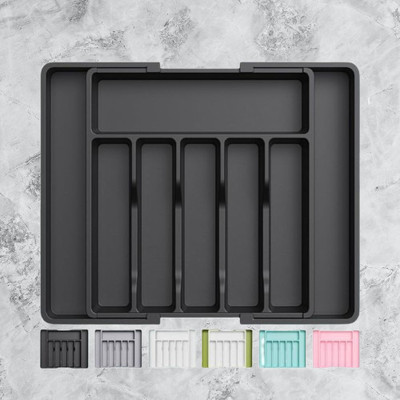 FLYUP Empty Cutlery Box Drawer Case(Black  Holds 8 Pieces)