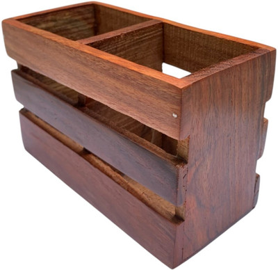 MyCreation Handicrafts Empty Cutlery Holder Case(Brown  Holds 20 Pieces)