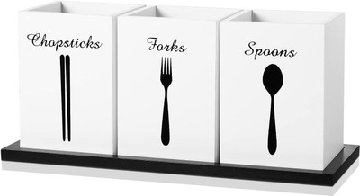HOMANLY Empty Cutlery Box Case(white  Holds 10 Pieces)