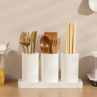 MAGICSPOON Empty Cutlery Holder Case(White  Holds 24 Pieces)