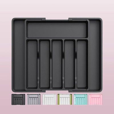 FLYUP Empty Cutlery Box Drawer Case(Black  Holds 8 Pieces)