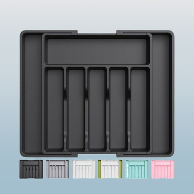 FLYUP Empty Cutlery Box Drawer Case(Black  Holds 8 Pieces)