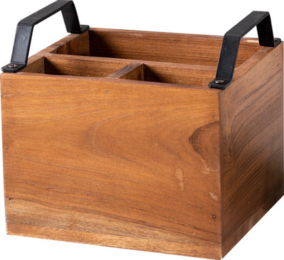 nestroots Empty Cutlery Holder Case(Brown  Holds 40 Pieces)
