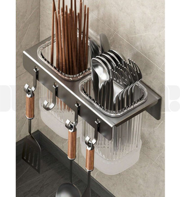 Marrone Empty Cutlery Holder Case(Grey  Holds 40 Pieces)
