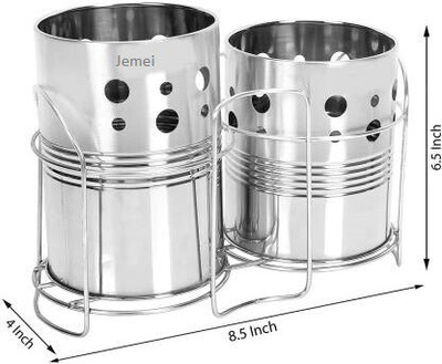 JEMEI Empty Cutlery Holder Case(SLIVER  Holds 40 Pieces)