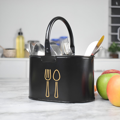 WhiterA Empty Cutlery Holder Case(black  Holds 1 Pieces)