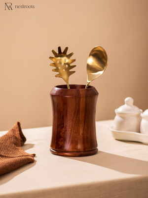 nestroots Empty Cutlery Holder Case(Brown  Holds 9 Pieces)
