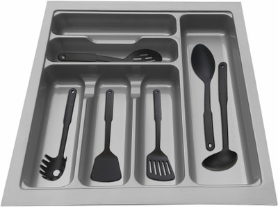 KEEPWELL Empty Cutlery Box Drawer Case(Grey  Holds 36 Pieces)