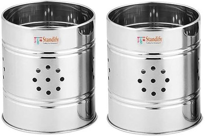 Standify Empty Cutlery Holder Case(Silver  Holds 60 Pieces)