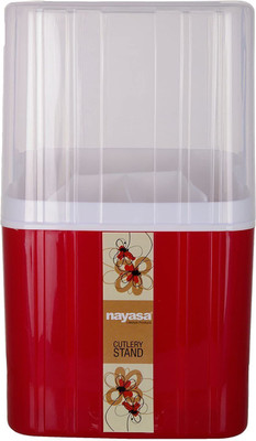 NAYASA Empty Cutlery Holder Case(Red, White  Holds 24 Pieces)