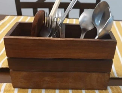 Remarkable Choice Empty Cutlery Holder Case(Brown  Holds 12 Pieces)