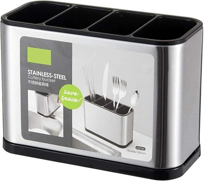 Tesot Empty Cutlery Holder Case(Silver  Holds 25 Pieces)