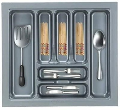 Verito Empty Cutlery Holder Case(Grey  Holds 7 Pieces)