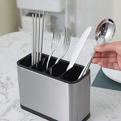 KESOL Empty Cutlery Holder Case(Silver  Holds 25 Pieces)