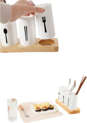 Wiretail Empty Cutlery Holder Case(White  Holds 1 Pieces)