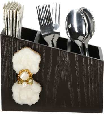 Cocktail Empty Cutlery Holder Case(Brown  Holds 24 Pieces)