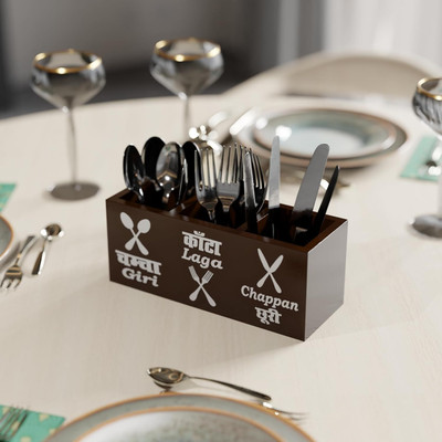 etiquette art Empty Cutlery Holder Case(Brown  Holds 20 Pieces)
