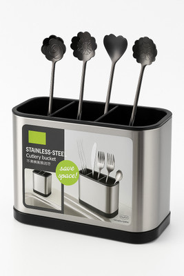 Tesot Empty Cutlery Holder Case(Silver  Holds 25 Pieces)
