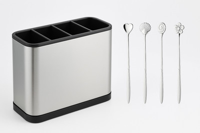 Tesot Empty Cutlery Holder Case(Silver  Holds 30 Pieces)