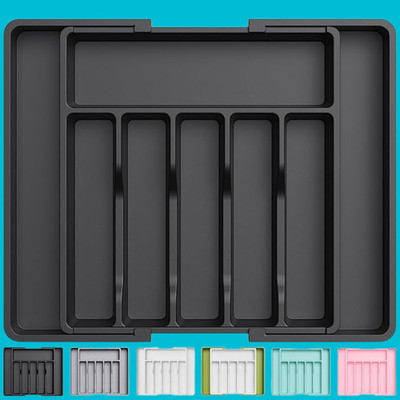 Finner Empty Cutlery Box Drawer Case(Black  Holds 8 Pieces)