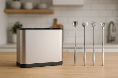 CNMTCCO Empty Cutlery Holder Case(Silver  Holds 25 Pieces)