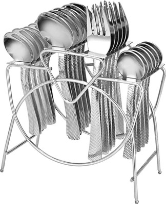 Kalra Lifetime Products Empty Cutlery Holder Case(Silver  Holds 24 Pieces)