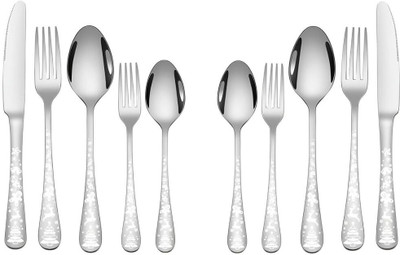 Besillia Luxury Giftable Silverware Set Silver Mirror-Polished Heavy Flatware Set 18/10 Steel Cutlery Set(Pack of 10)