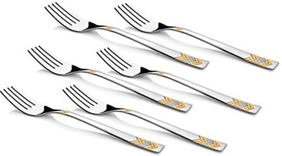 FnS Raga Gold Plated 6 Dinner Fork Stainless Steel Cutlery Set(Pack of 6)