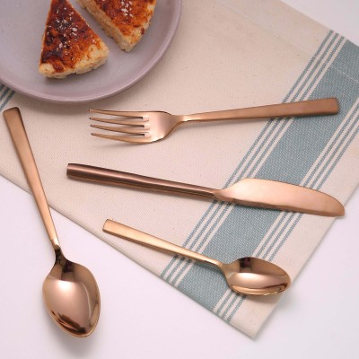 ellementry Enigma Rose Gold Cutlery Set Stainless Steel Cutlery Set(Pack of 4)